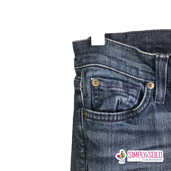 7 For All Mankind Women's Bootcut Jeans Mid-Rise Denim Pants Dark Wash Cotton 28 - Picture 4 of 10